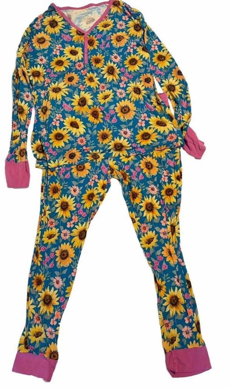 Little Sleepies Women's Henley Top & Pants Size XXL Sunflower Fields Bamboo Set